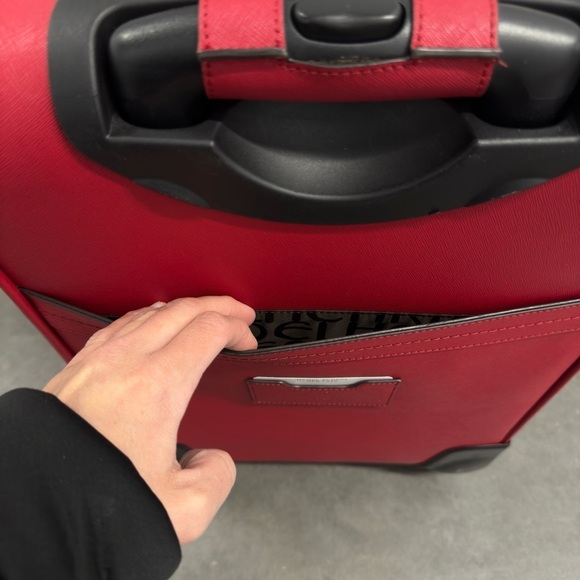 Henri Bendel Red Wheelie Luggage Suitcase - Picture 11 of 14